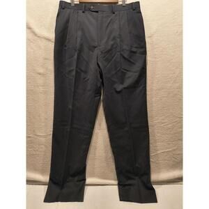 VTG Lauren Ralph Lauren Dress Pants Mens 38x36 Black Wool Pleated Unhemmed
